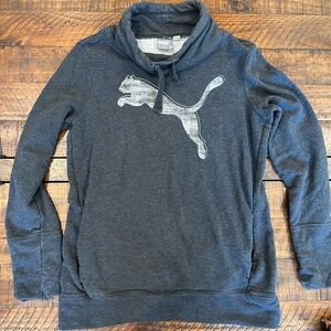 Puma Dark Gray Hoodie with White Logo